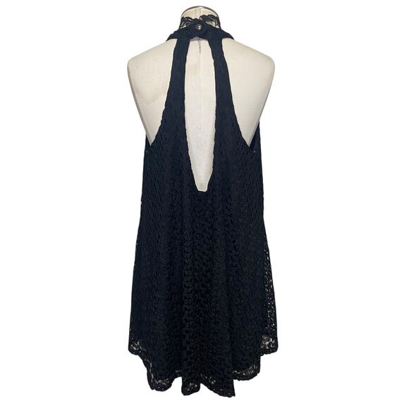 Vintage 90s y2k Halter Lacy Super Flowy Gothic Boho Whimsygoth Mini Dress - Picture 9 of 13